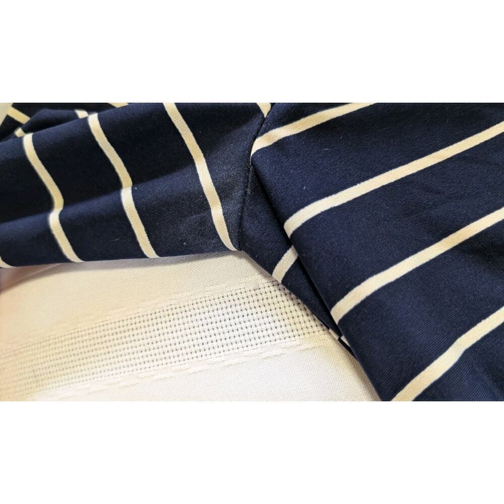 Jessica Howard Stretch Ruched Hip Sheath Dress Navy/White Stripes Size 12P - Picture 7 of 8